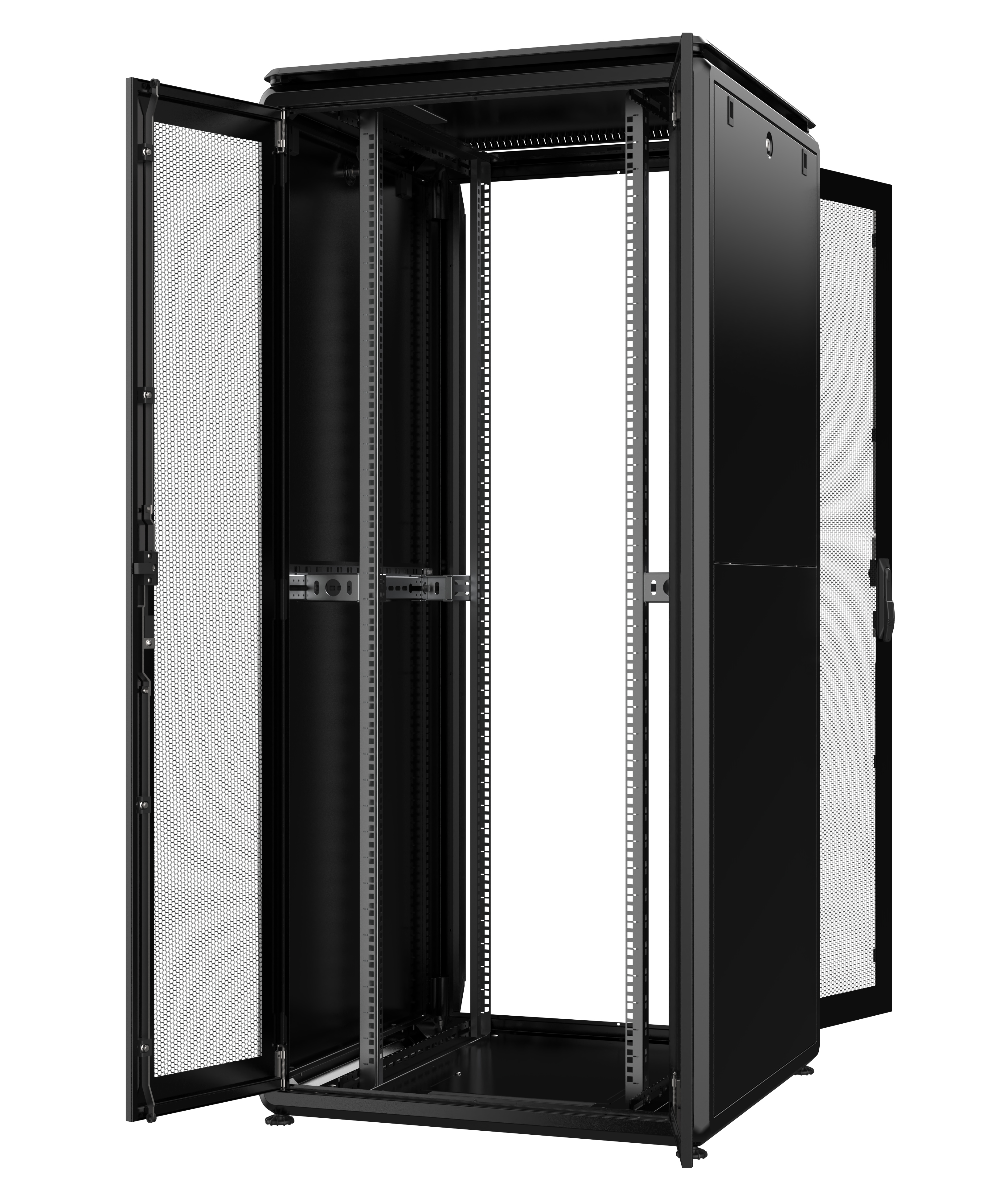 42U Cabinet [800*1000] Glass - with D-Ring Cable Manager and 6 Way PDU PLASTIC